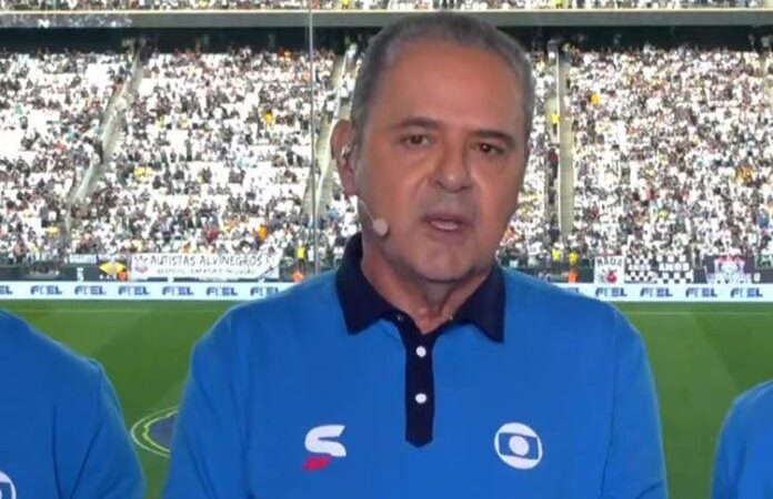 Luís Roberto é pego de surpresa com anúncio de morte na transmissão de Corinthians x Fluminense