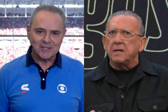 Luís Roberto interrompe transmissão esportiva e manda recado para Galvão Bueno, ao vivo, na Globo: “Narrador único”