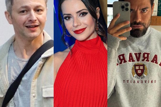 Lucas Lima e Pedro Andrade, ex e atual de Sandy, aparecem tietando a cantora lado a lado