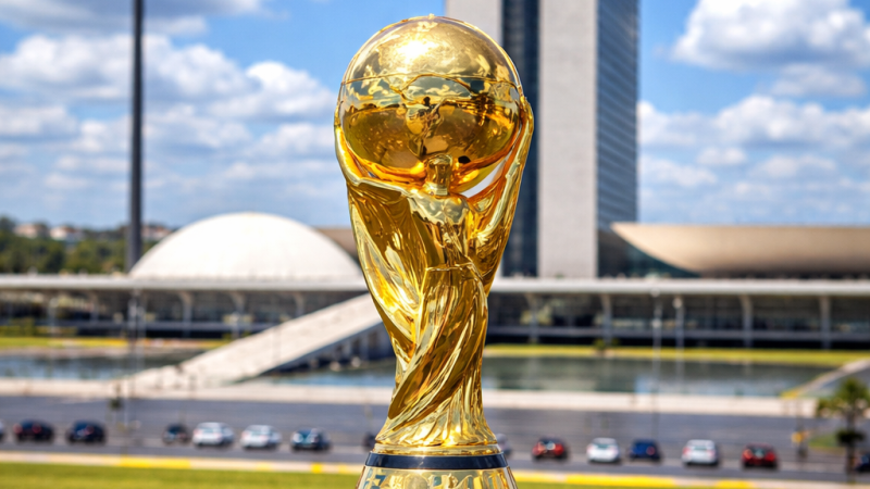 Taça da Copa do Mundo de 2026 chega a Brasília