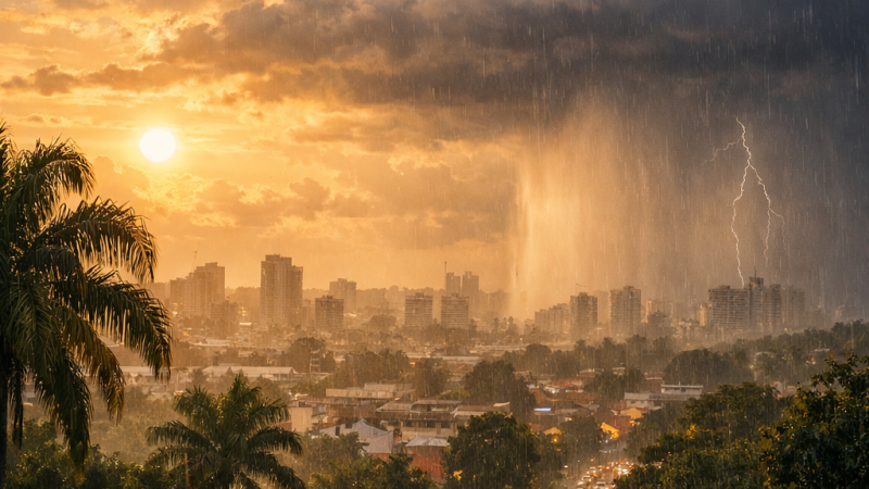 Semana típica de verão: tempo abafado e chuva de fim de tarde no Paraná