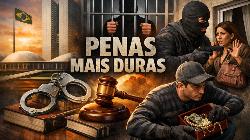 Senado aprova projeto que endurece penas para crimes de furto e roubo