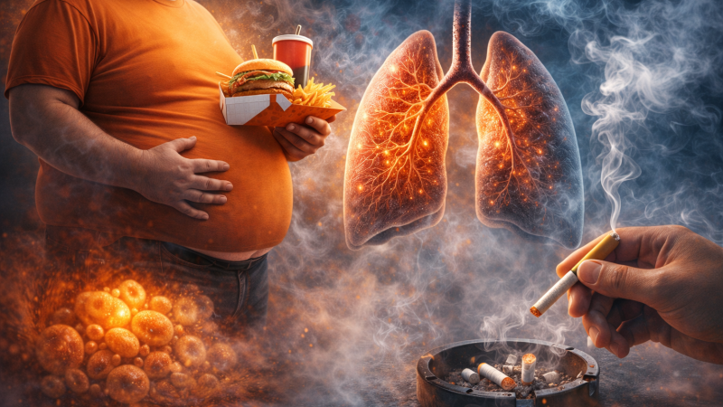 Além do tabagismo, obesidade também é fator de risco à saúde pulmonar