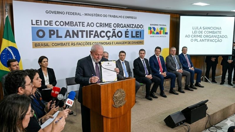 Lula sanciona lei de combate ao crime organizado, o PL Antifacção
