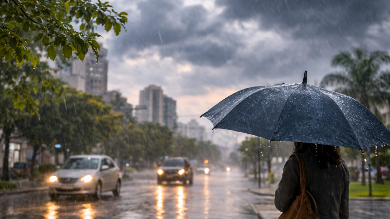 Chuvas: Inmet emite aviso de grande perigo para esta quarta-feira