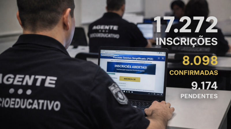 Inscrições para o PSS na área da socioeducação entram na reta final; edital tem 17,2 mil inscritos
