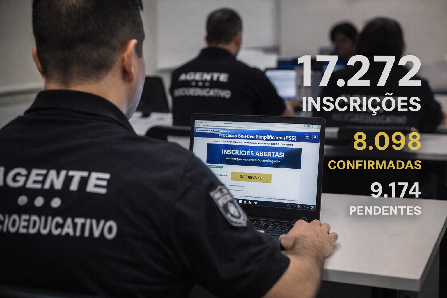 Inscrições para o PSS na área da socioeducação entram na reta final; edital tem 17,2 mil inscritos