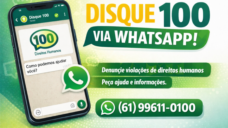 Ano já tem quase 37 mil denúncias feitas pelo Disque 100 no WhatsApp