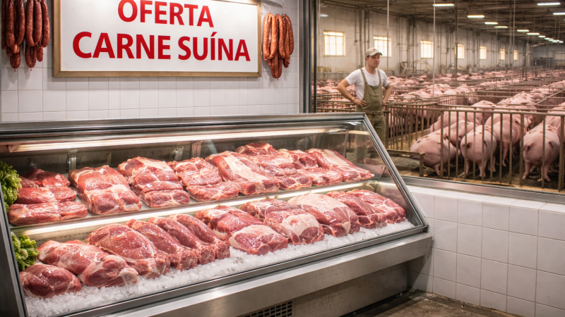 Oferta acima da demanda faz preço do porco despencar