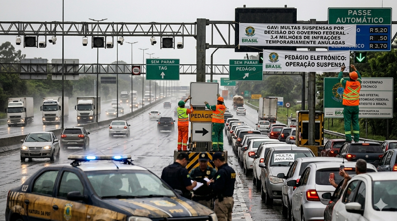 Governo suspende 3,4 milhões de multas de pedágios eletrônicos