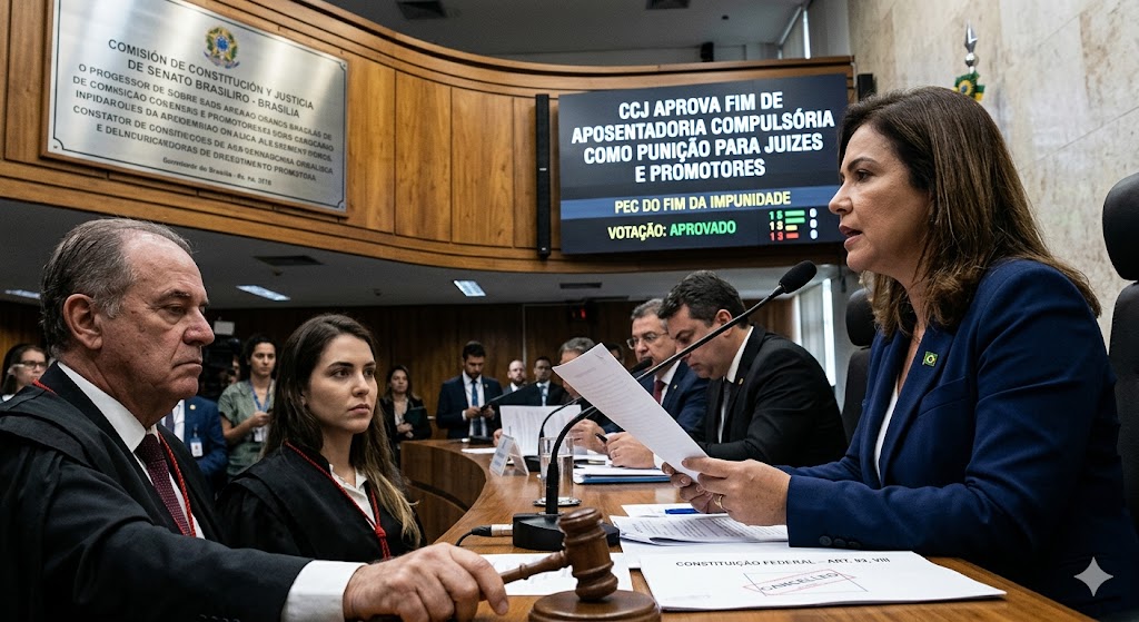 CCJ aprova fim de aposentadoria como punição para juízes e promotores