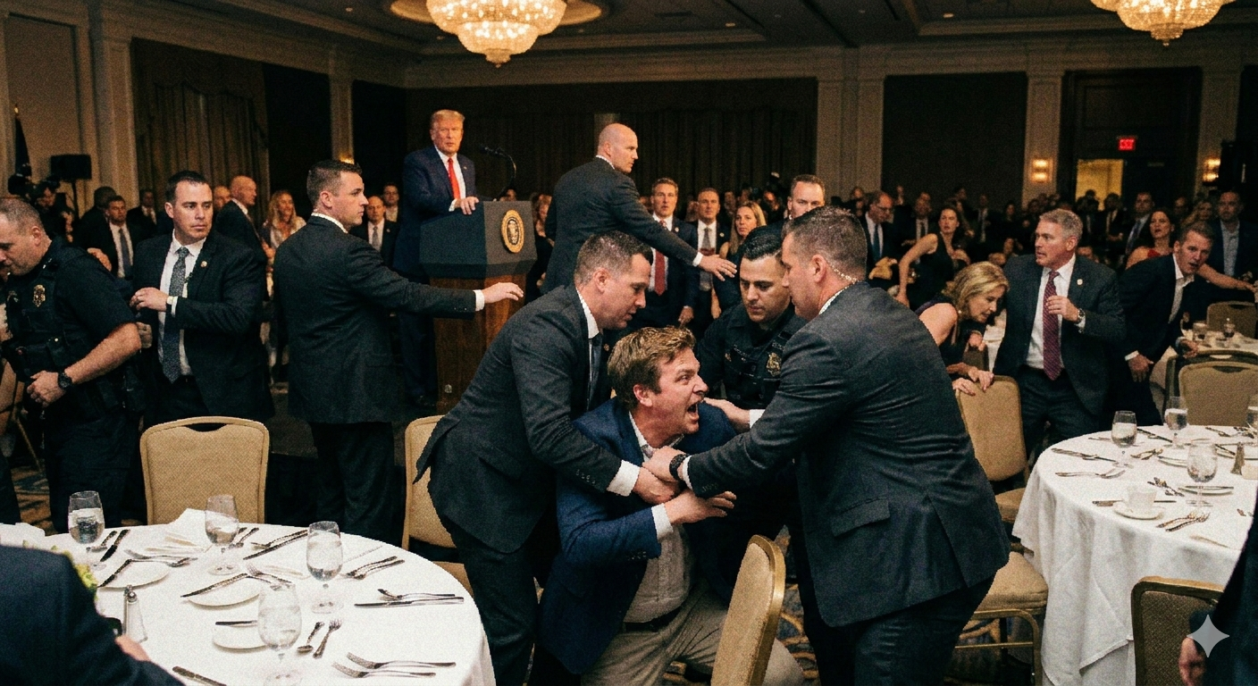 Homem atira durante jantar de Trump com correspondentes em Washington