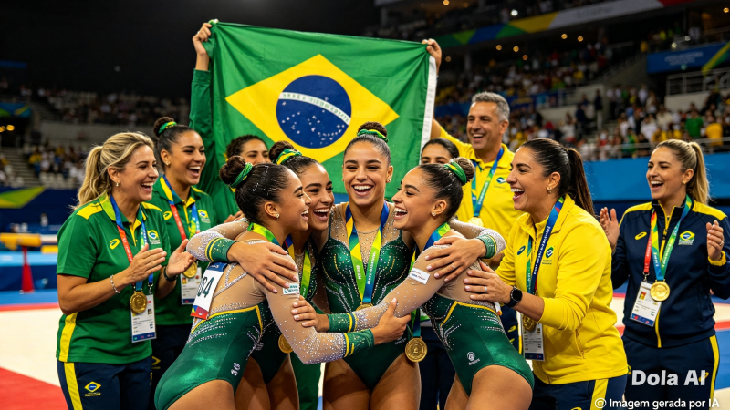 Brasil conquista dois títulos inéditos em ginástica rítmica