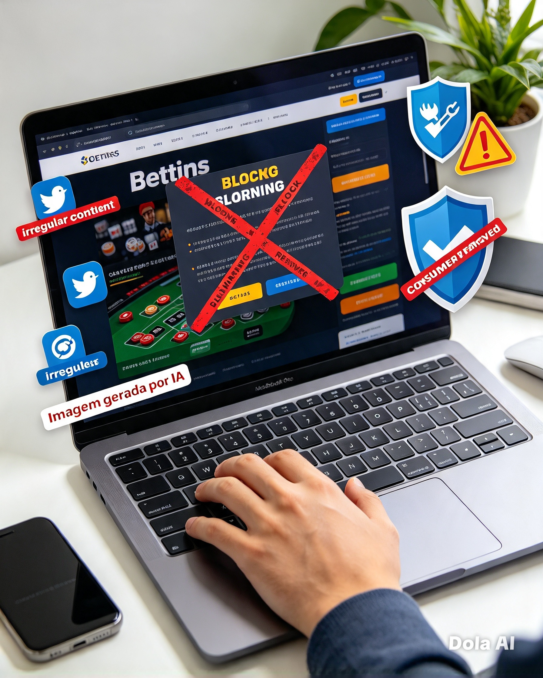 Sites de apostas e perfis com propagandas de bets são bloqueados
