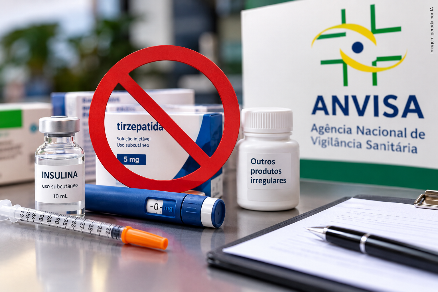 Anvisa proíbe venda de insulina, tirzepatida e outros produtos irregulares